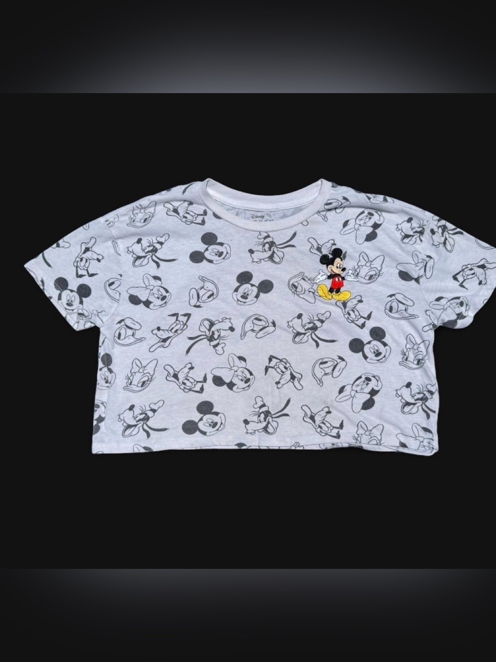 Disney Mickey Mouse crop top with black/white size L